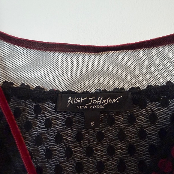 Vintage Betsey Johnson Swiss Dot Mesh Midi Dress - Picture 4 of 5